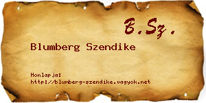 Blumberg Szendike névjegykártya